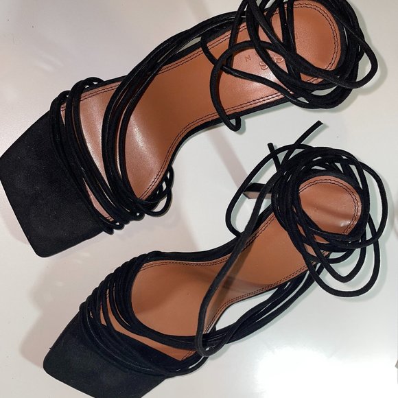 NEW ASOS Strappy Black Heels, Wide Fit, Size 10 - Picture 2 of 4